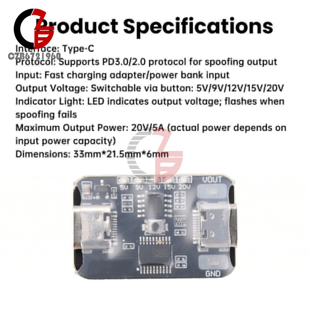 PD Fast Charging Deception Module PD2.0/3.0 Decoy Adjustable Voltage Aging Test
