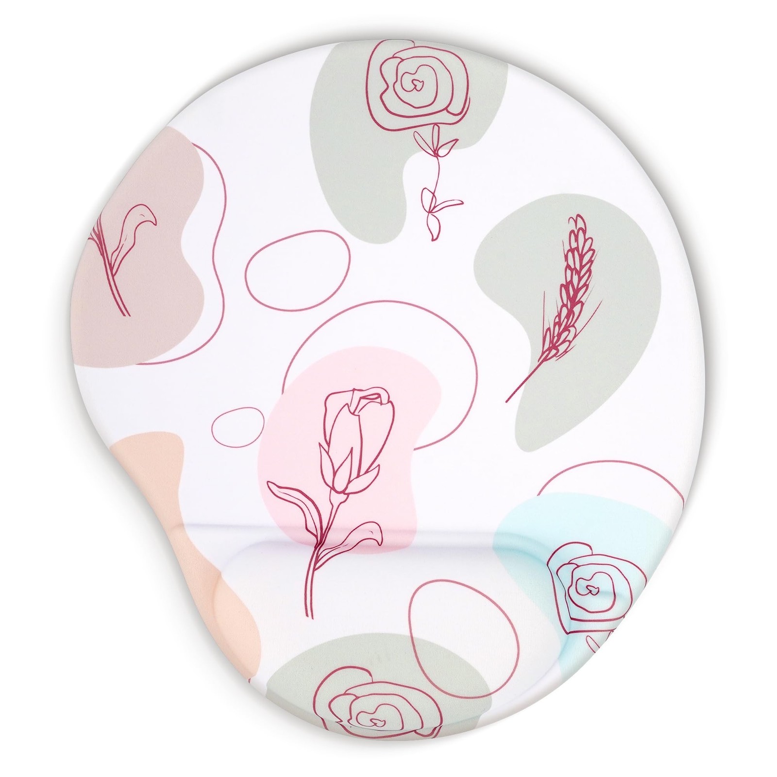 Ergonomic Mouse Pad with Wrist Support,Cute Floral Pattern Mouse Pads with Wr...