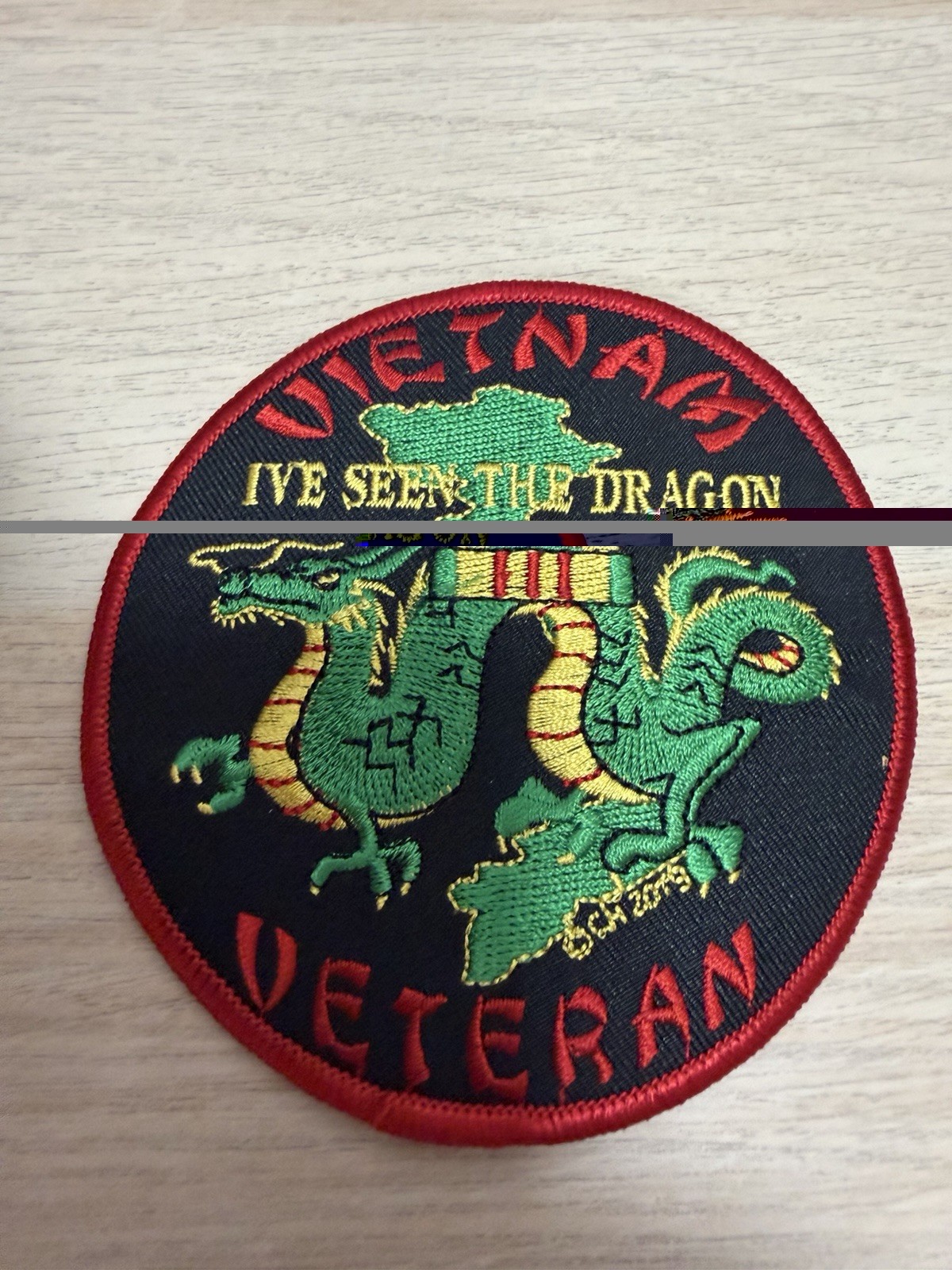 Vietnam Veteran I've Seen The Dragon Iron-On 4" Patch