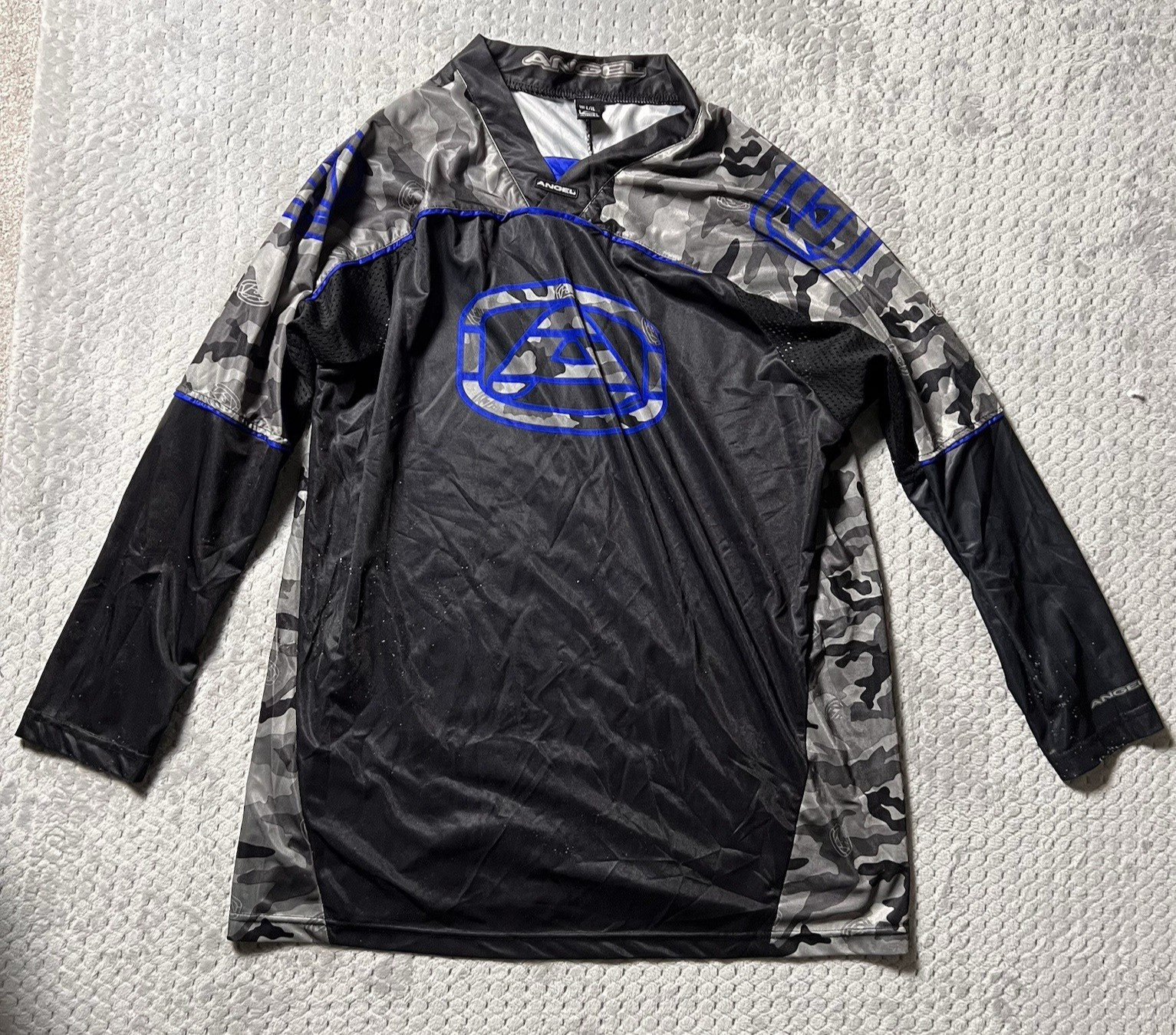 WDP ANGEL AIRTIME VINTAGE PAINTBALL JERSEY -ADULT LARGE L / XTRA XL -BLUE CAMO