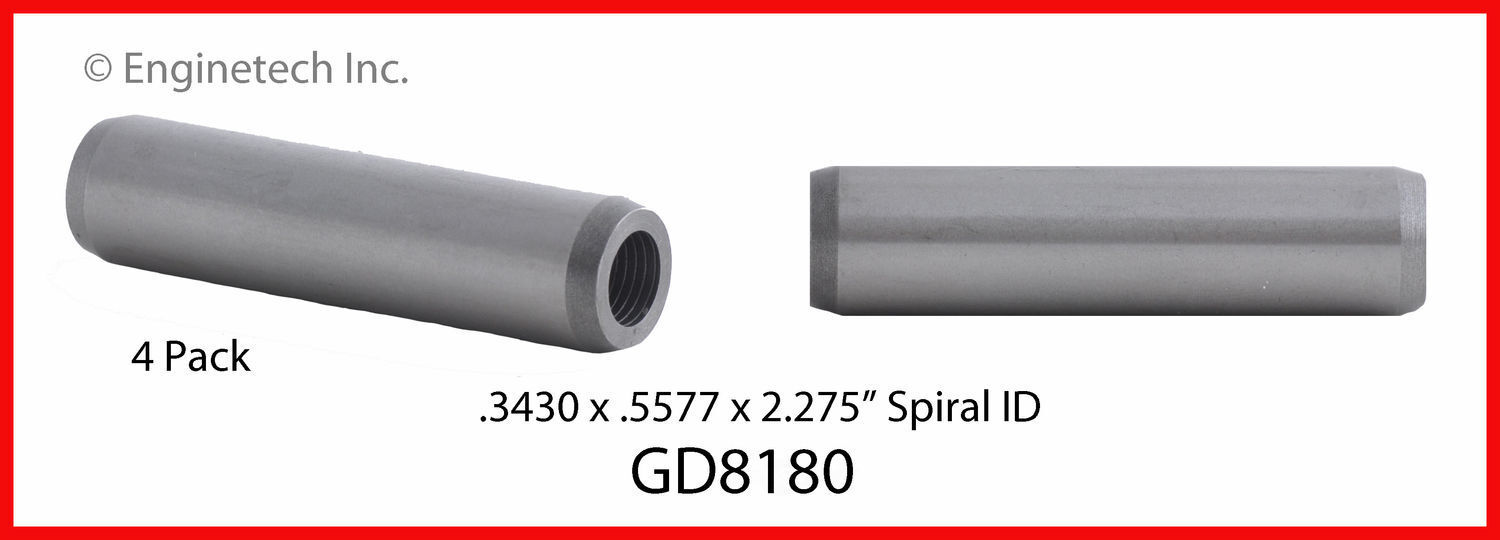 Engine Valve Guide ENGINETECH, INC. GD8180