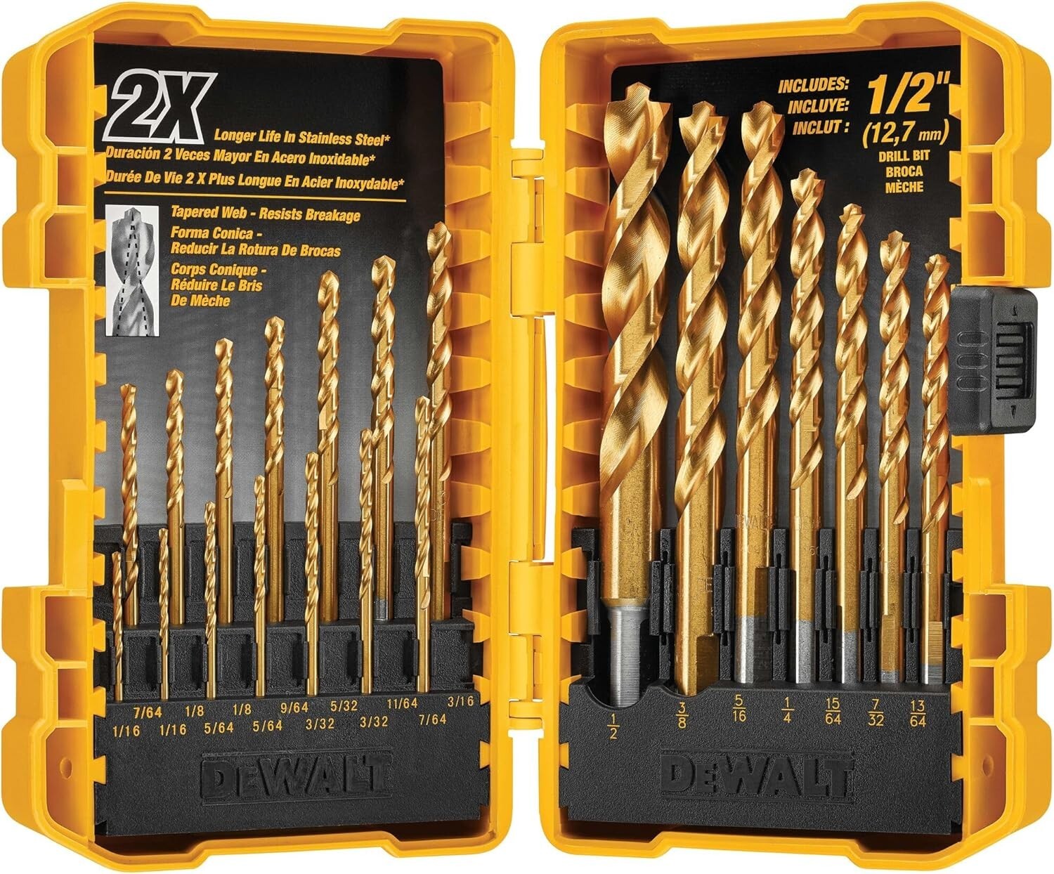 DEWALT Titanium Nitride Coated Pilot Point Drill Bit Set (21-Piece)
