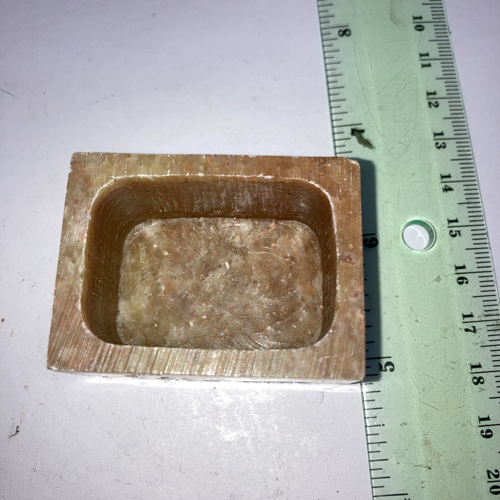 Soapstone Lidded Trinket Box Cat. 1” Tall