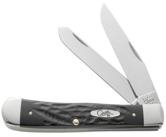 CASE XX KNIFE- ROUGH BLACK JIGGED TRAPPER  #18221 - 4 1/8" - USA - NIB
