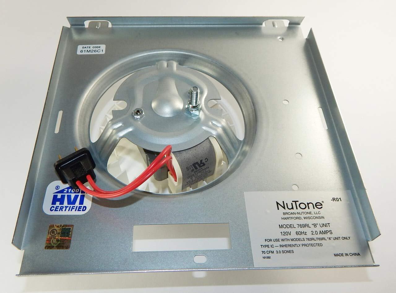 Bathroom Exhaust Fan Motor Assembly Replacement NuTone 757 769RFT-R01 769RL 765R