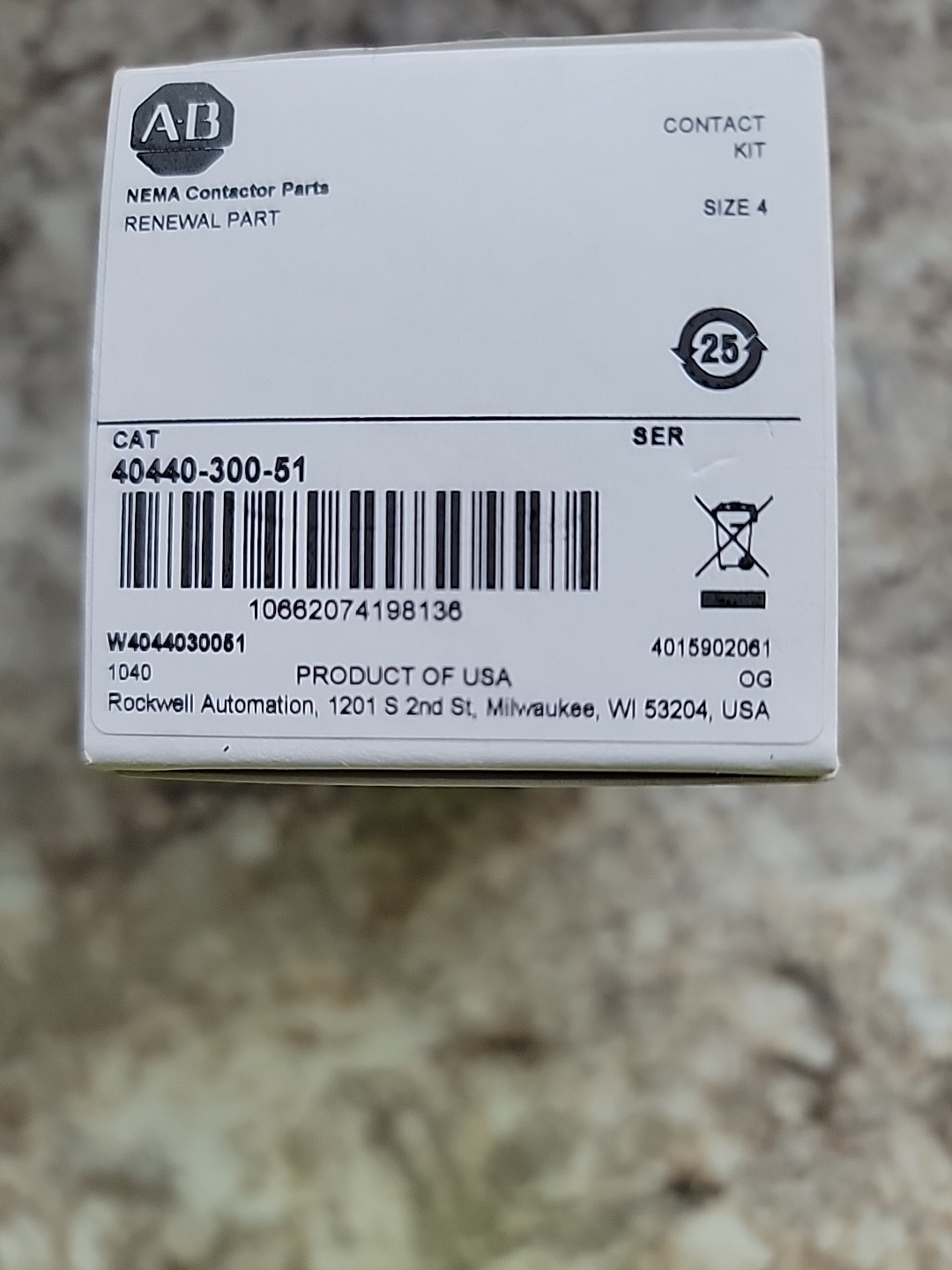 Brand New Allen Bradley 40440-300-51 Single Pole Contact Kit  USA STORE IL STOCK