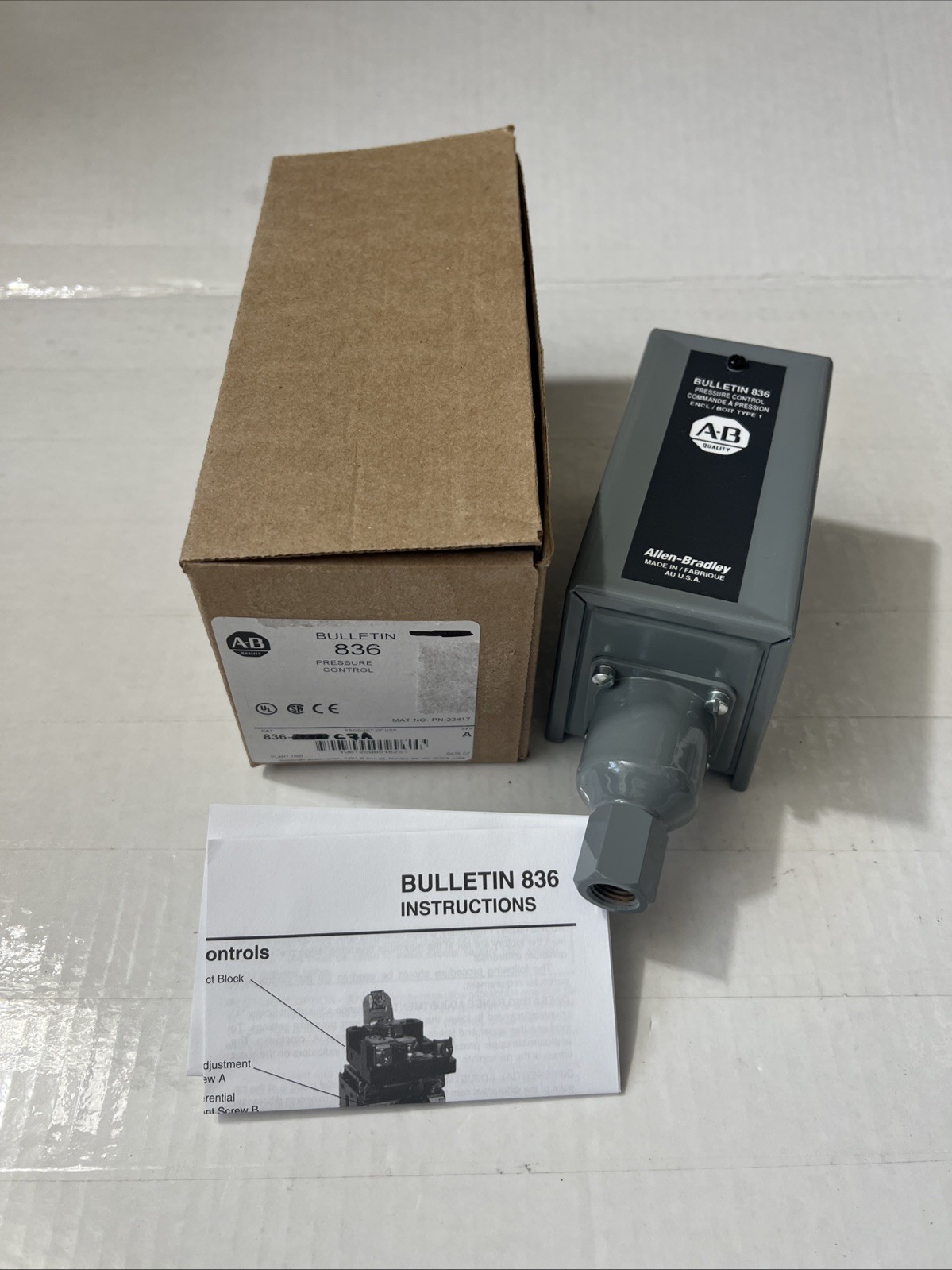 Allen Bradley 836-C7A Pressure Control Switch