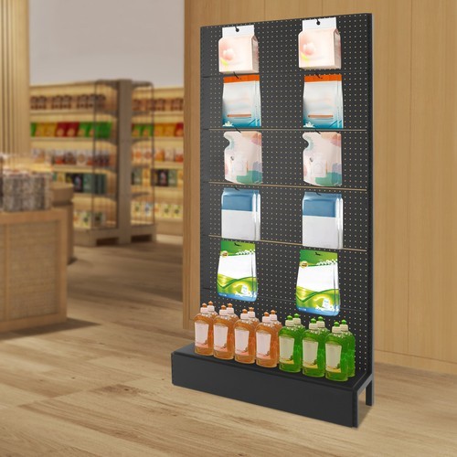 Black Metal Peg Board Display Stand Retail Display Rack Display Stand With Hooks