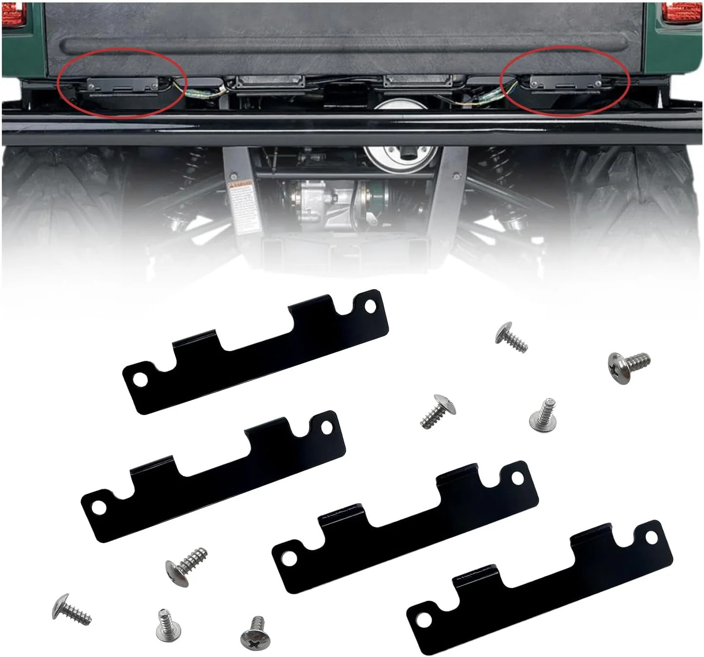 4 Pack Black Gate Tailgate Hinge Plates for Rhino 450 660 700 | for YXR450, YXR6