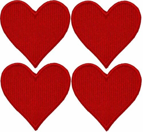 RED HEART iron-on embroidered PATCH LOVE SIGN VALENTINE'S DAY Wholesale Lot 4