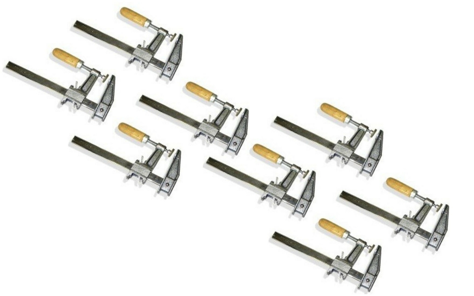 Set of 8 - EDM, 6" Steel Bar Clamp Tool, Ratchet Quick Release for Metal or Wood