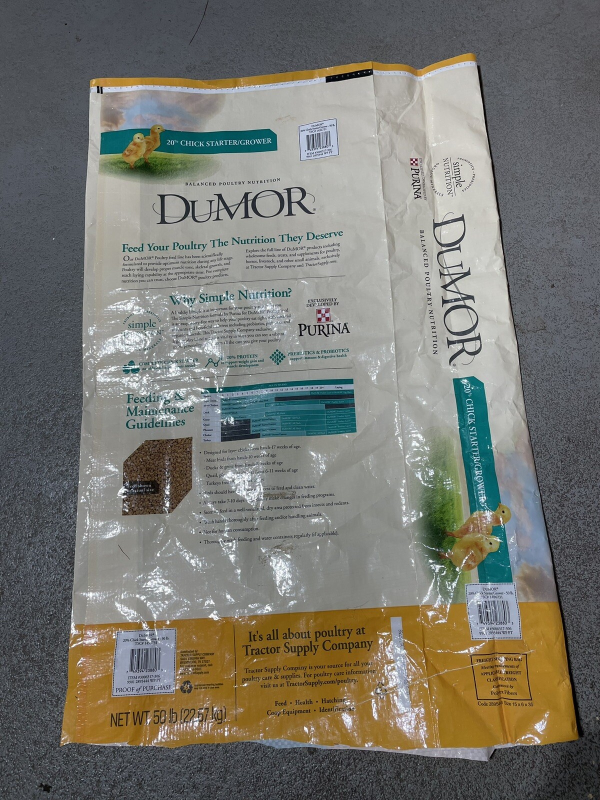 FEED BAG CHICKEN Poultry 50# empty bag for crafts