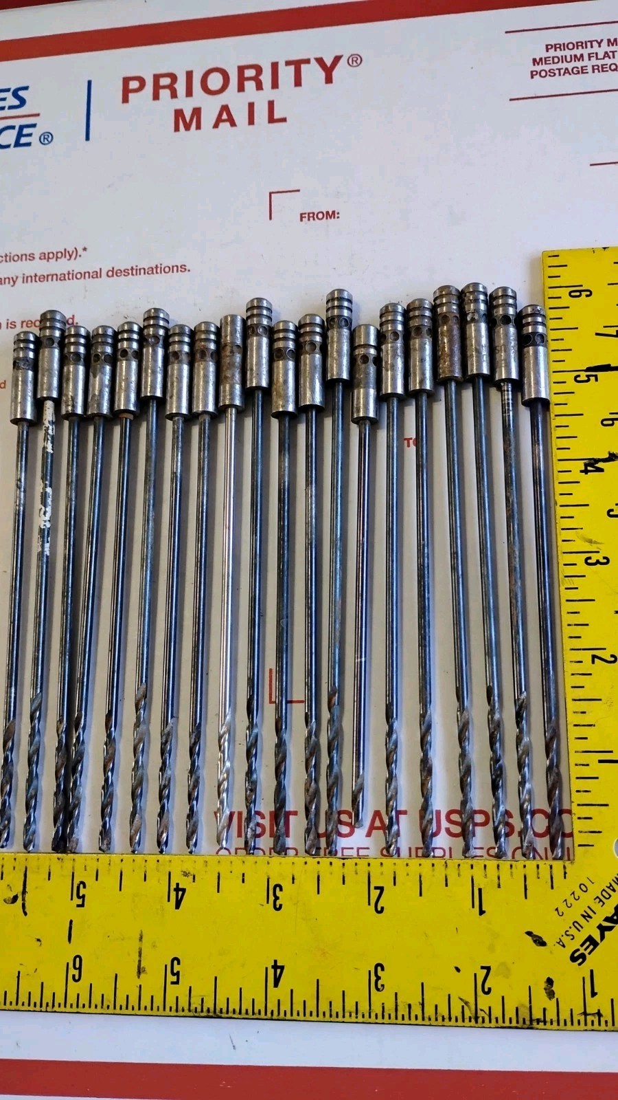 20 Each 1/8" #30 DIAMETER BOEING QUICK CHANGE DRILL BITS 5" LONG AIRCRAFT USA