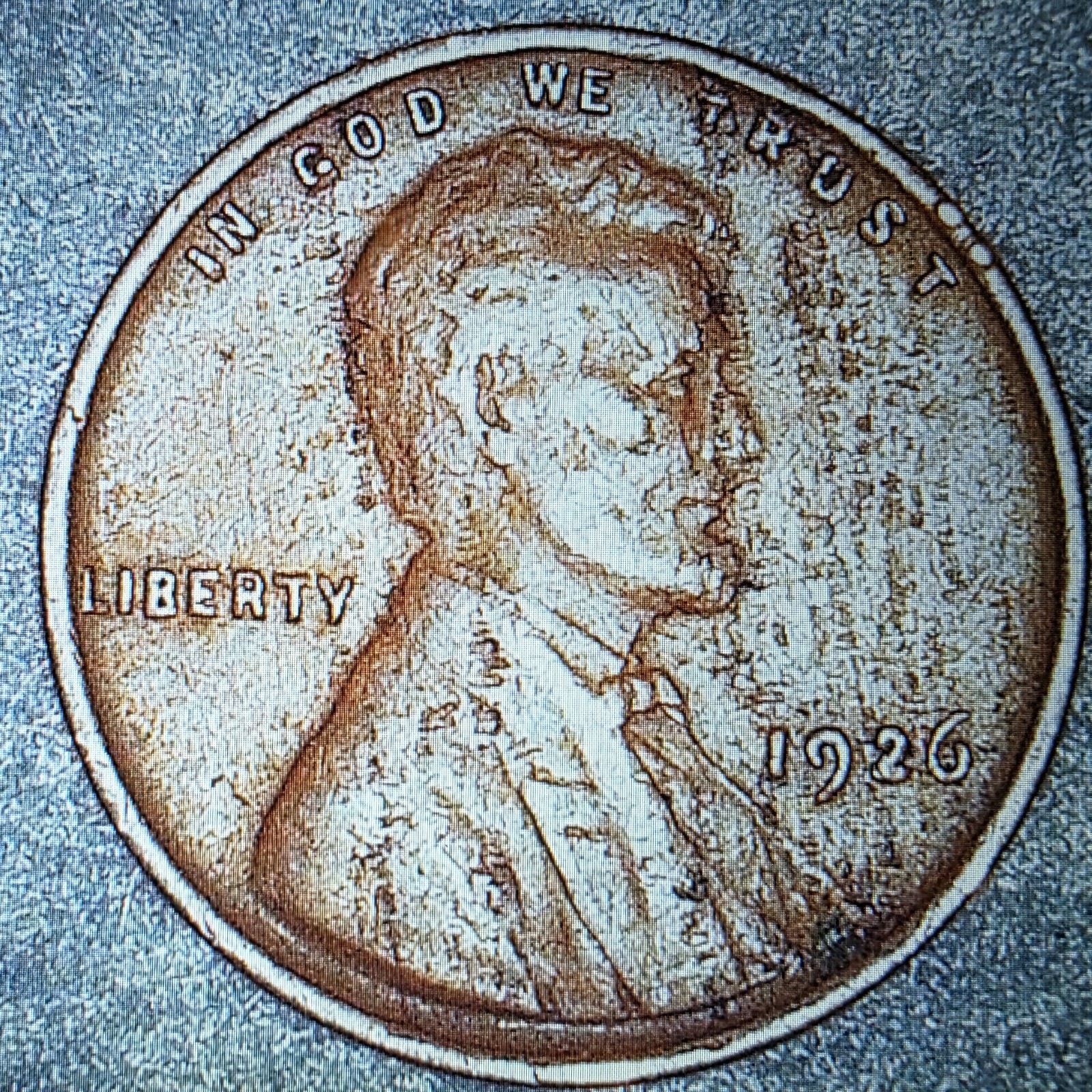 1926 Lincoln Wheat Cent – Obverse Lamination Error – Mint Error