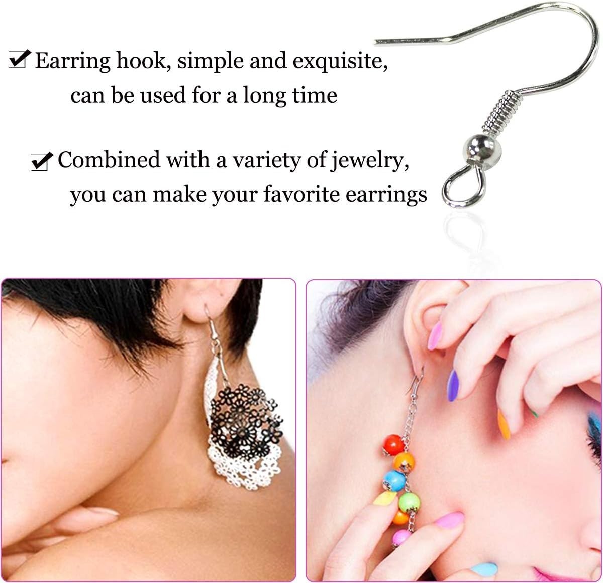 Versatile 120pcs Hypoallergenic Fish Hook Ear Wires with Convenient Storage Box