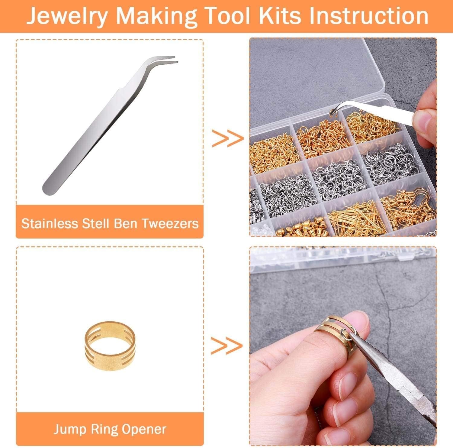 Earring Making Kit with Earring Hooks Findings, Earring Backs Posts, Jump Rin...