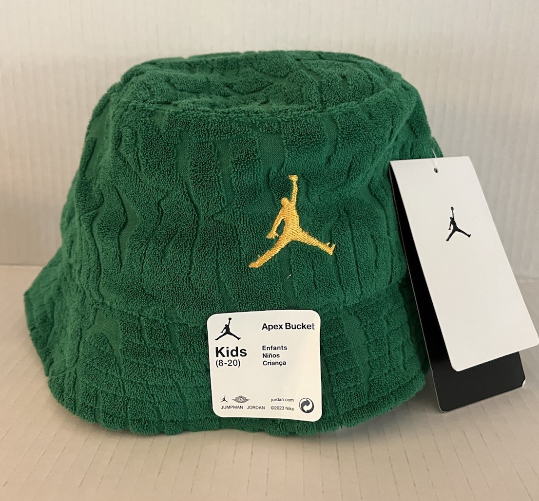 NEW Nike Jordan JUMPMAN Green Bucket Hat SPF 40-Unisex Kids Child ( 8-20) NWT