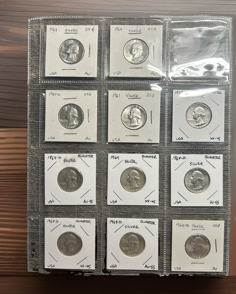 2x2 Flipped George Washington Quarter 90% Silver 1932-1964 XF-AU Buy 1 Or Many