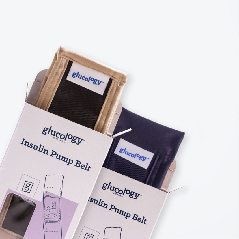 Glucology Diabetic Insulin Pump Belt Duo Set | 1 x Black Belt + 1 Beige Belt