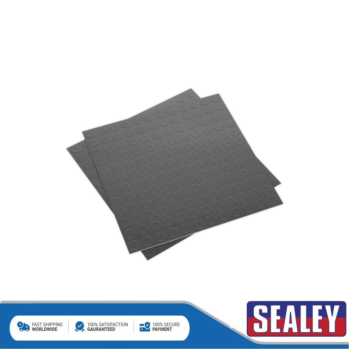 Sealey Vinyl Floor Tile with Peel & Stick Backing Silver Coin Pack of 16 FT2S