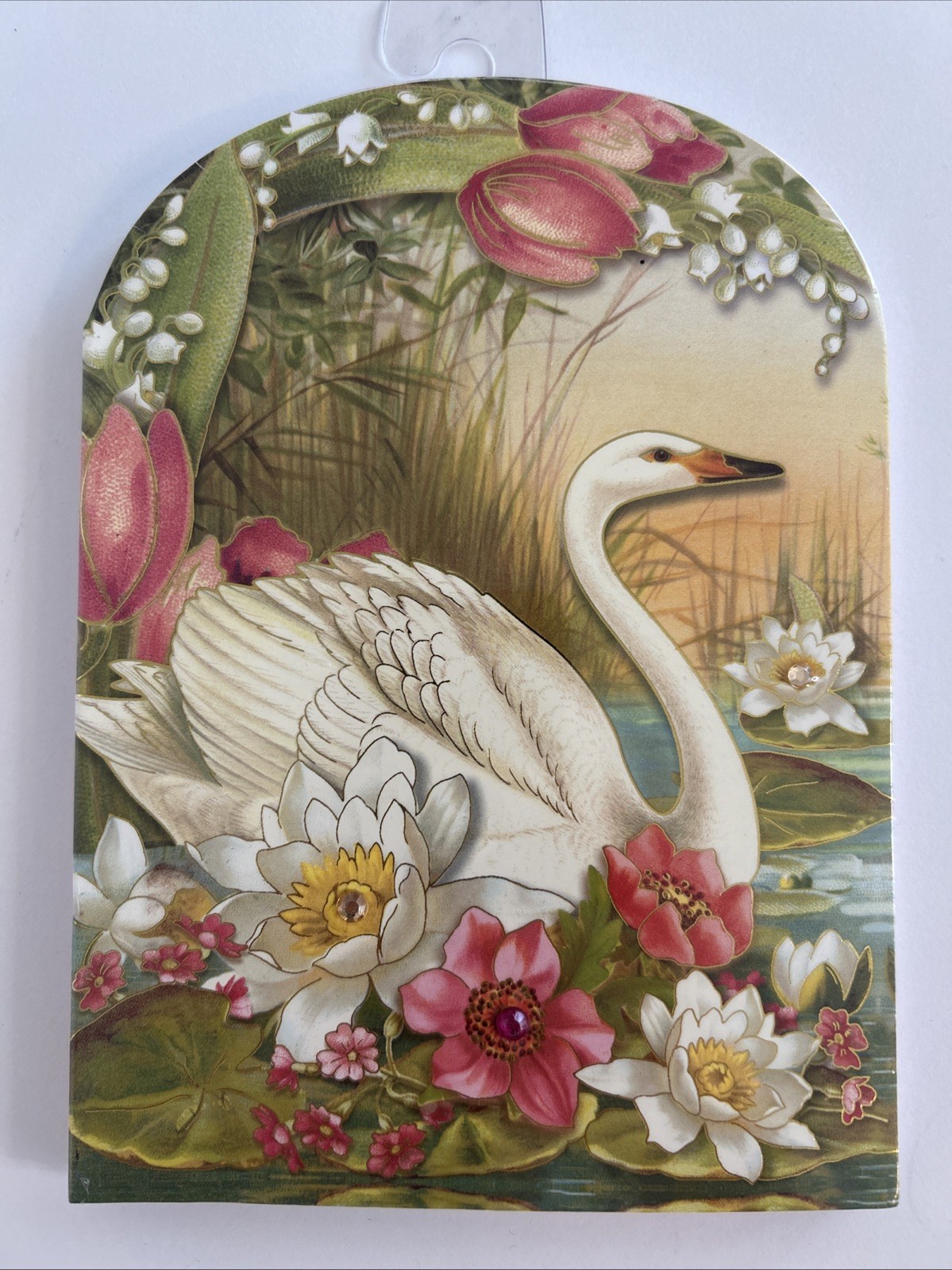 Punch Studio Notepad, Swan Jeweled Pink Gold 75 Sheets New In Package