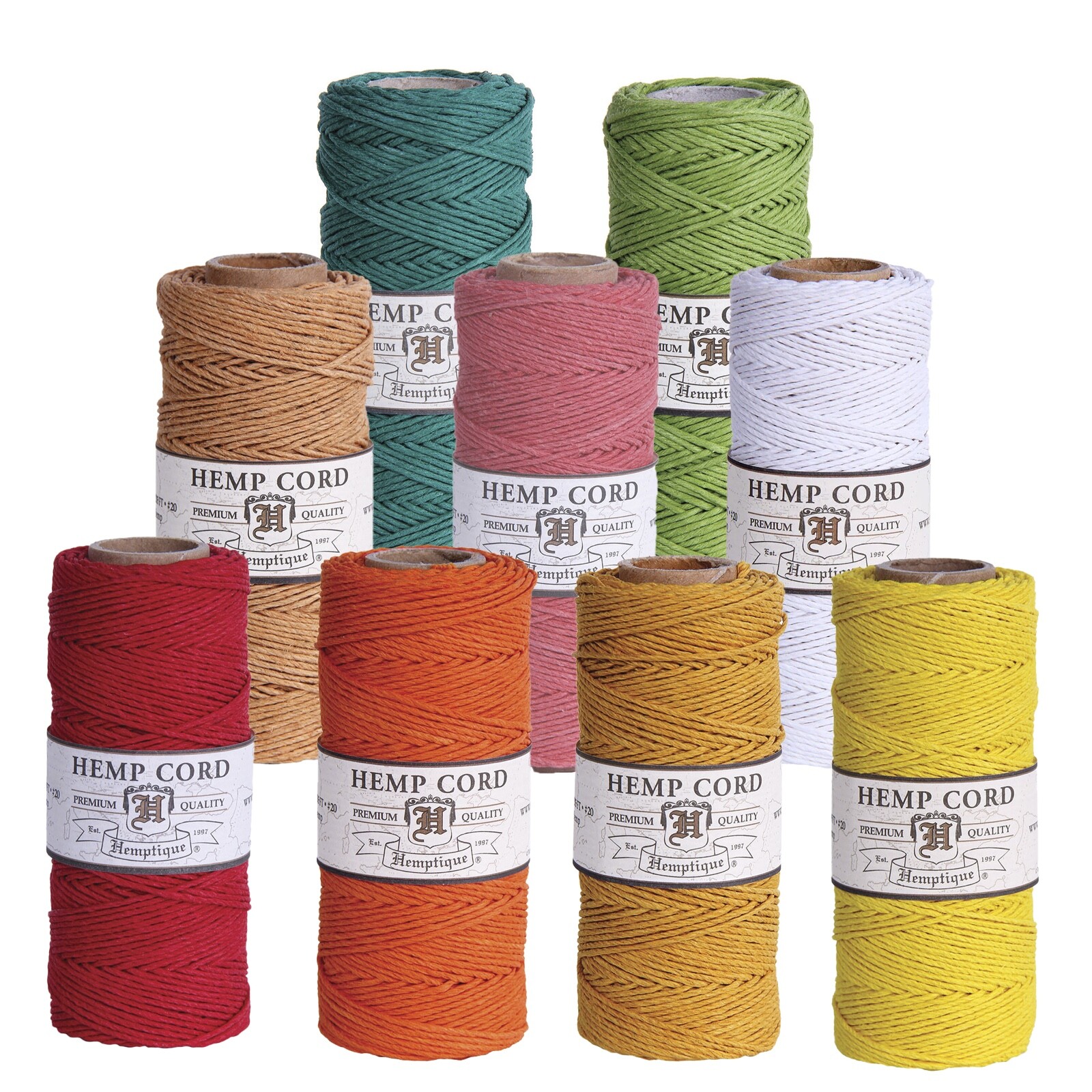 Hemp Cord #20 (1mm) Hemptique Choose Your Color - Macramé Jewelry Beading Crafts