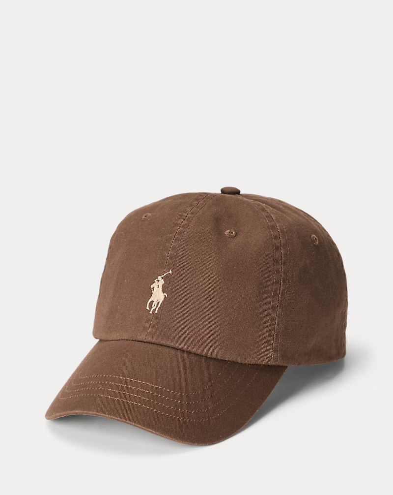 Polo Ralph Lauren Cotton Chino Baseball Cap Brown, Adjustable