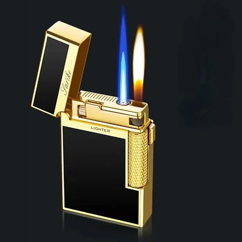 New Creative Plasma Arc Lighter Luxury Double Flame Butane Lighter Jet Flame