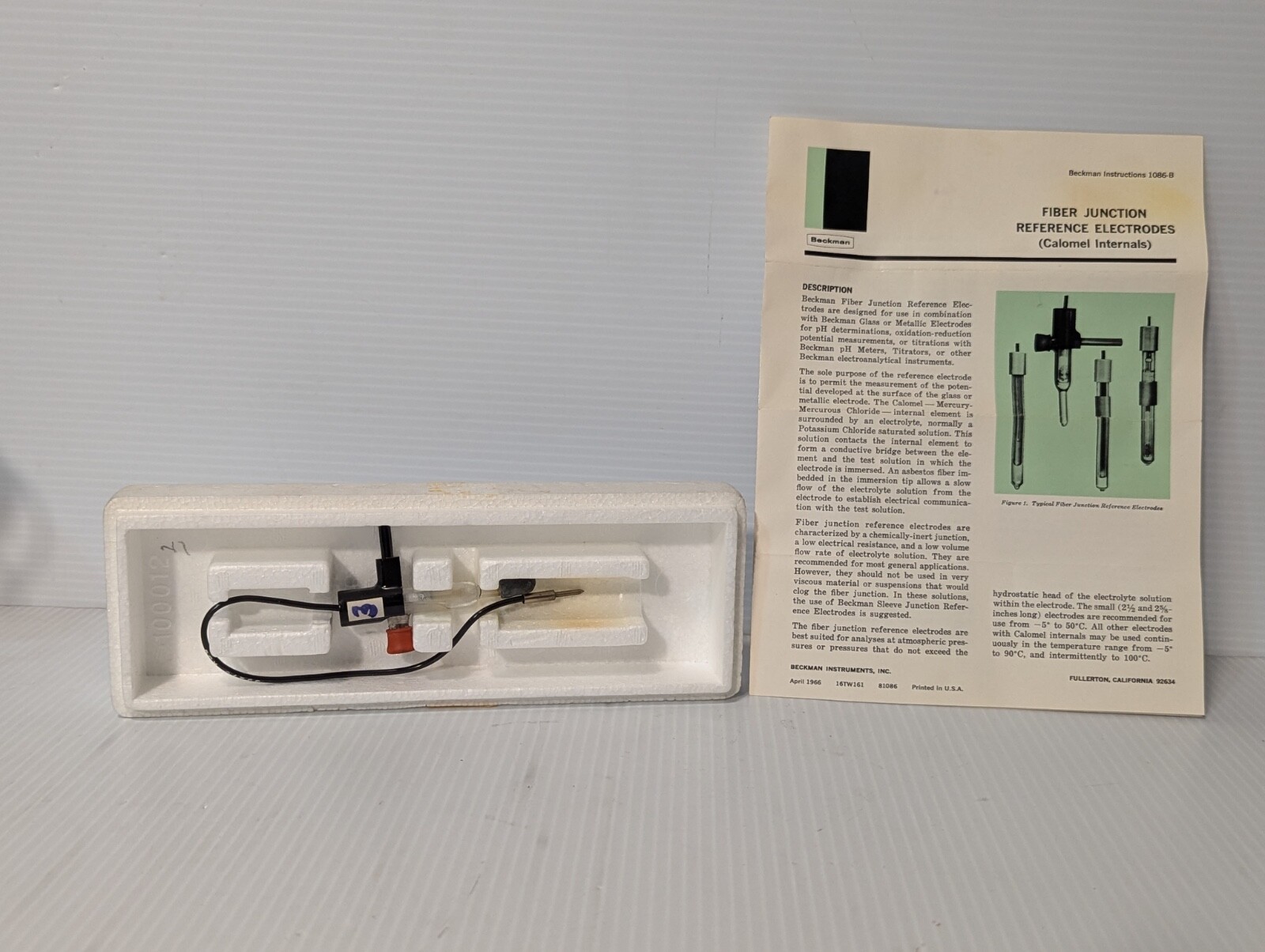 Beckman Calomel Internal Fiber Junction Reference Eletrode