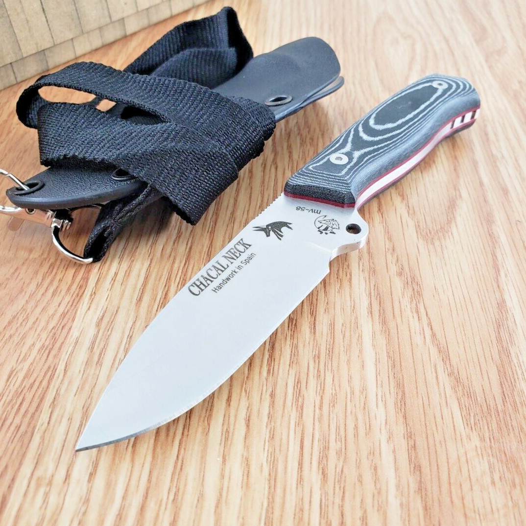 J&V Adventure Knives Chacal Fixed Knife 3.5" MV-58 Steel Blade Micarta Handle