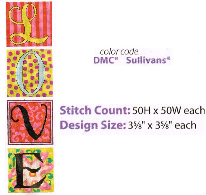 LOVE   CROSS STITCH PATTERN ONLY -  YD   REA