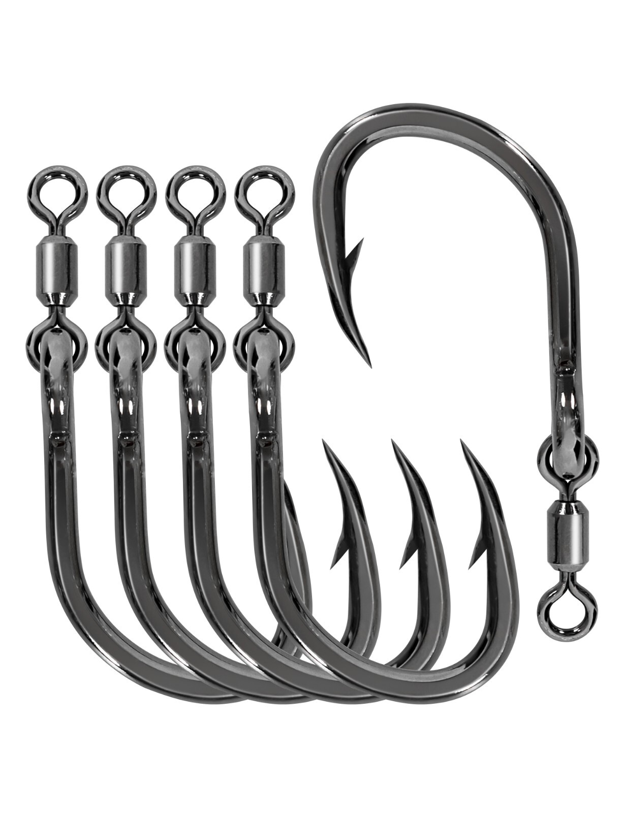 BLUEWING Monster Big Game Live Bait Swivel Hooks 5pcs 5/0-10/0 US Seller