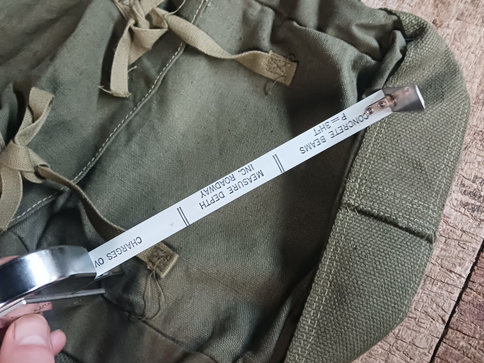 USGI Vietnam Canvas Demo Bag With Computing Tape Measure