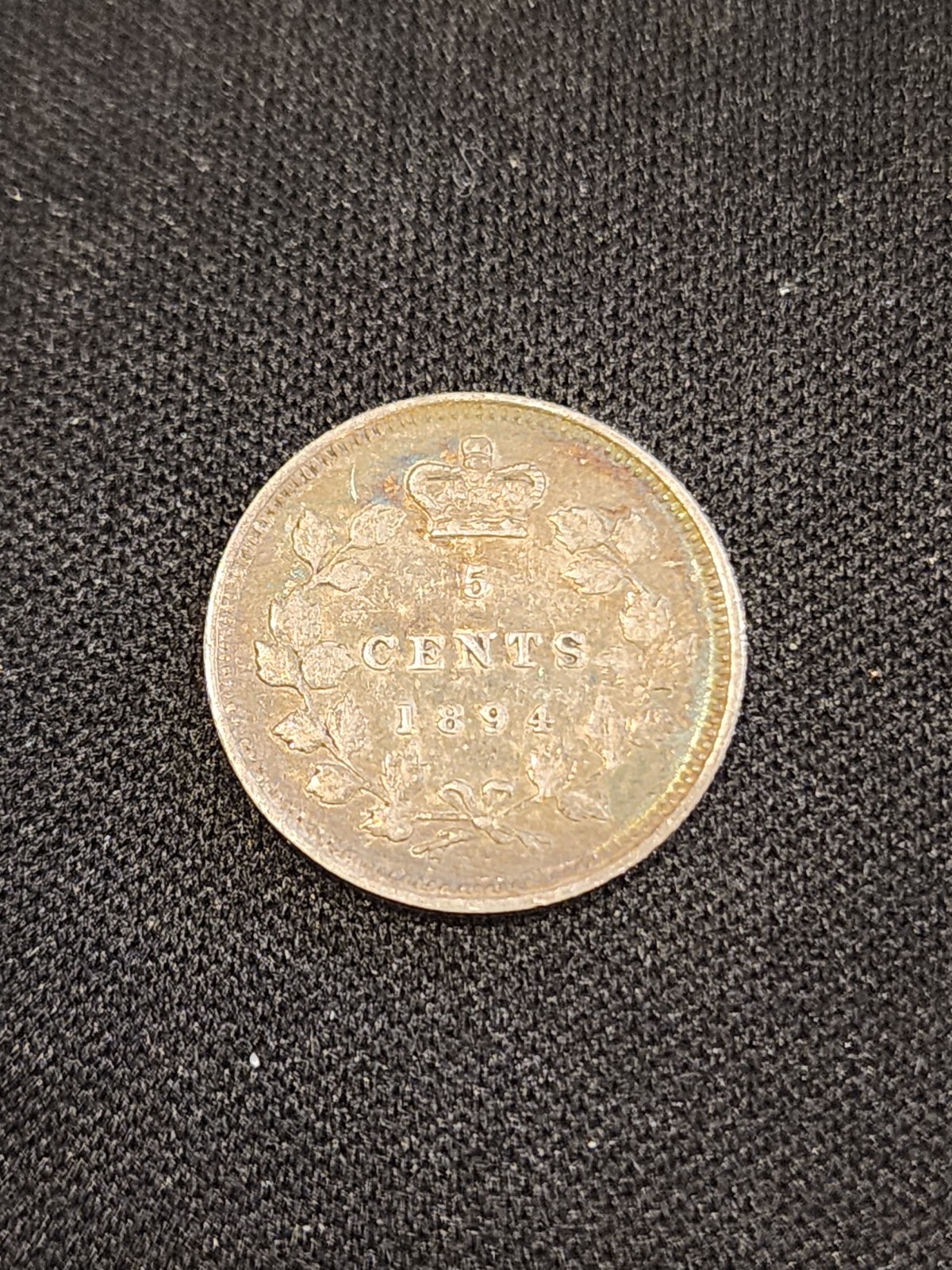 1894 Canada 5 Cents Silver Coin