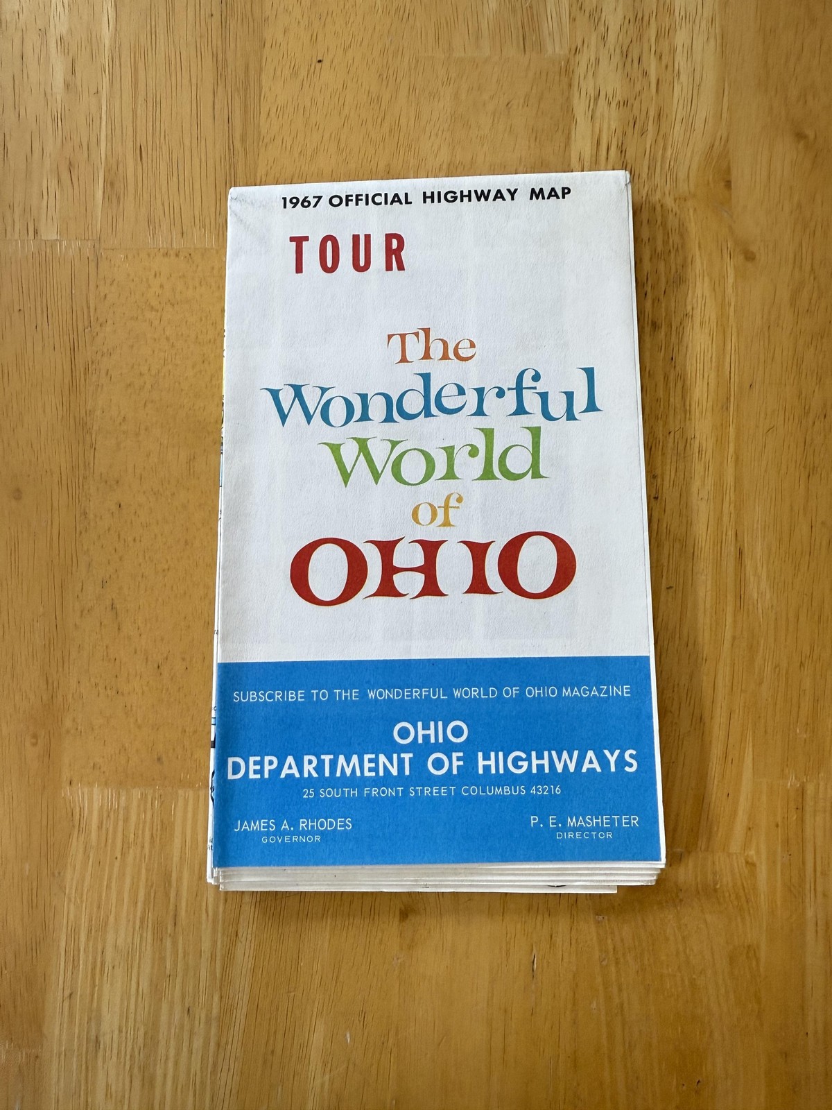 Vintage 1967 Ohio Official Highway Travel Map Wonderful World Of Ohio Folded