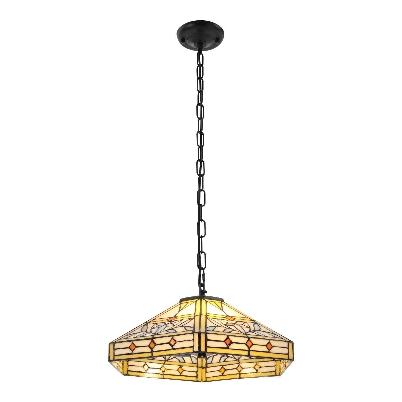 Pendant Light - 2-Light Iron & Glass, Ceiling Mount, Adjustable Height 5-60cm