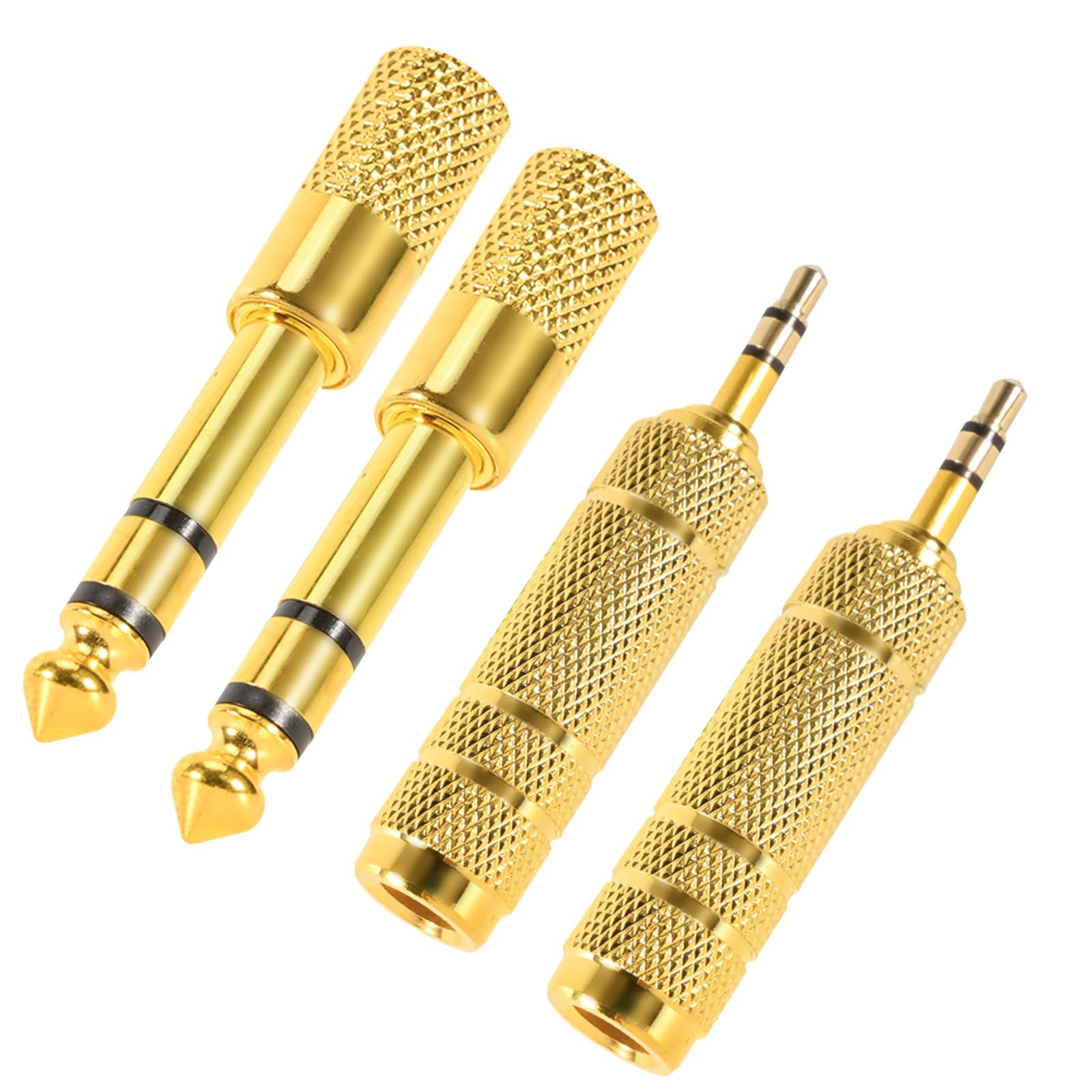 4 Pack Headphone Jack Adapter - 3.5Mm (1/8 Inch) Male to 6.35Mm (1/4 Inch) Femal