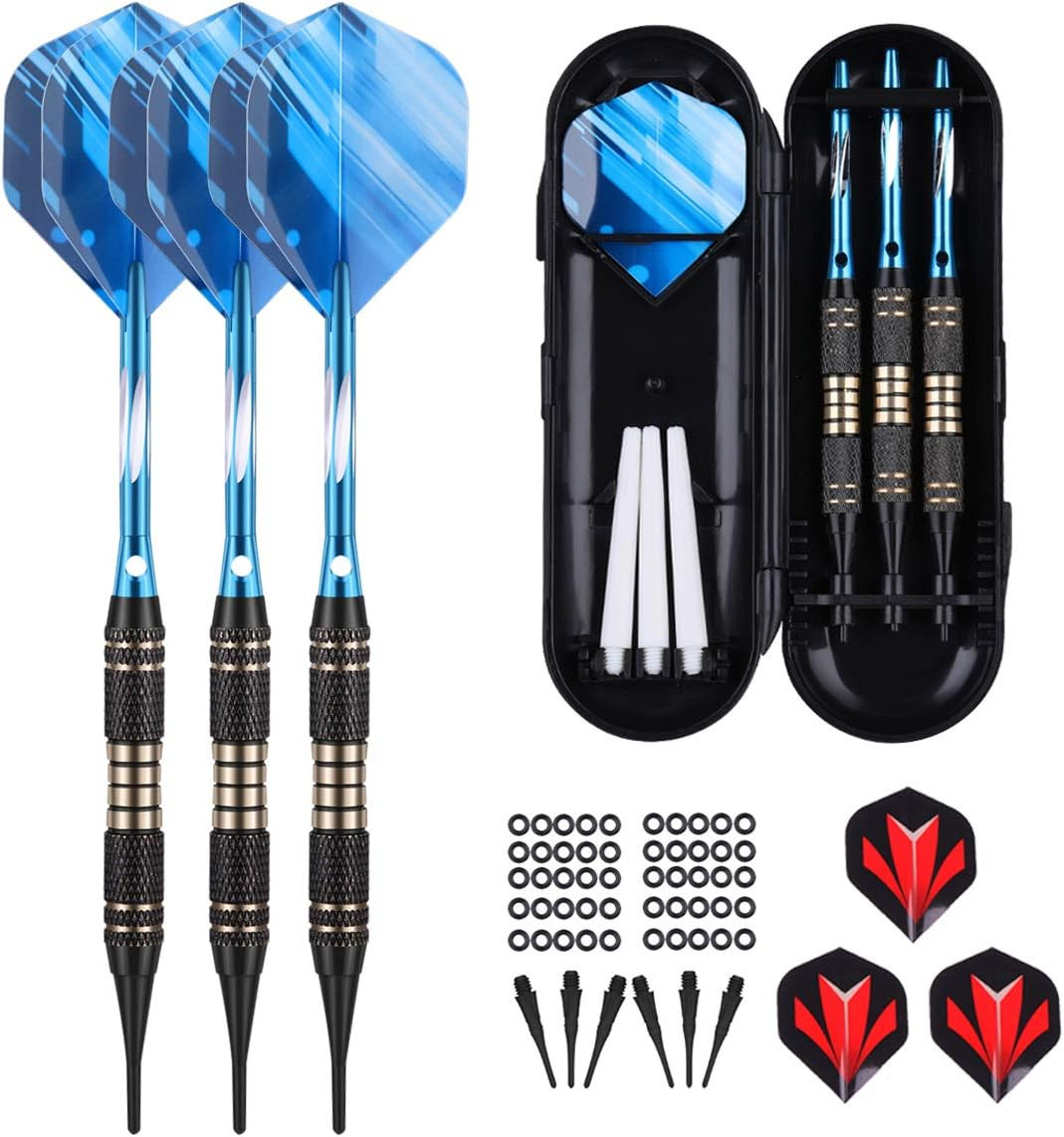 Soft Tip Darts Set 18/20 Grams - Professional Darts Plastic Tip with Brass