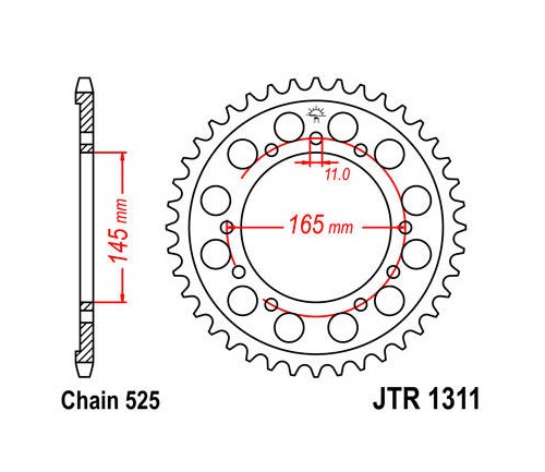 JT Steel Rear Sprocket 525 44T fits Honda NT650 Hawk GT 1988-1991