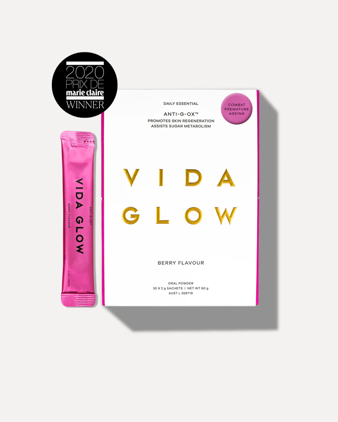 Vida Glow Anti-G-Ox Antioxidant Powder Berry 30 x 2g