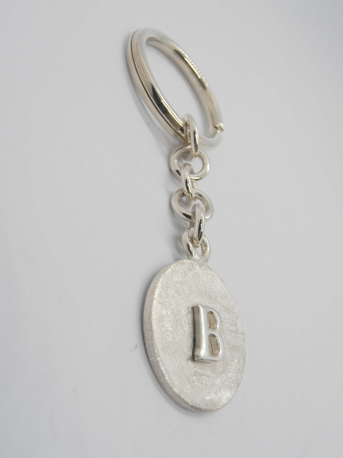Letter Keychain - B - 925 Silver - Initial - Alphabet - Breeze -
