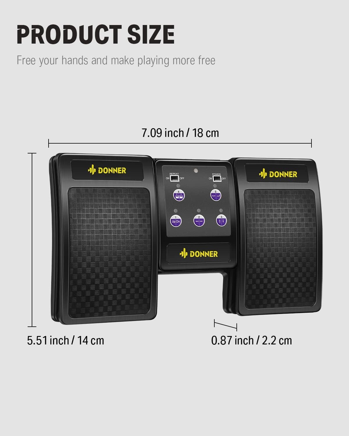 Donner Wireless Bluetooth Page Turner Pedal for iPad Tablets Rechargeable