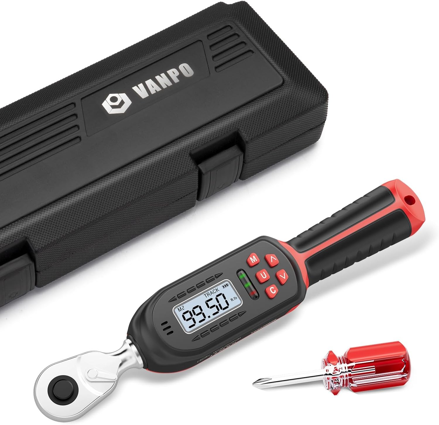 Digital Torque Wrench 3/8 Inch drive(5-99.5 ft-lbs./6.8-135Nm), ±2% Torque