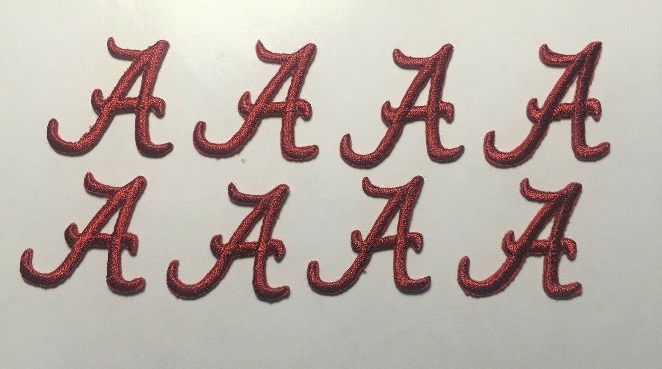 alabama a patches crimson tide patch A logo A embroidery iron on a patch 8 pcs.