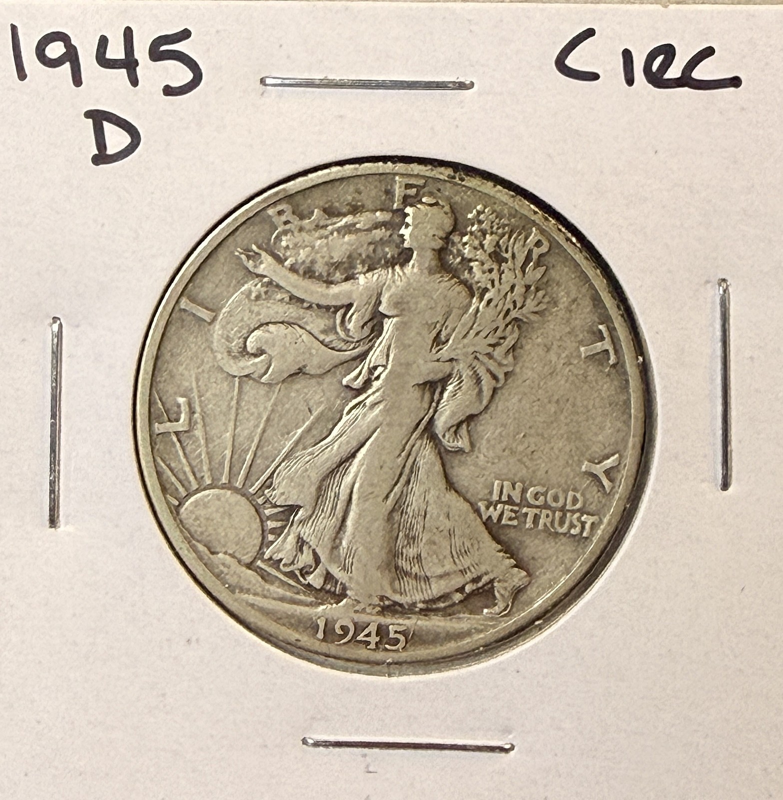 1945-D Walking Liberty Half Dollar, Nicely Circulated, (22266)