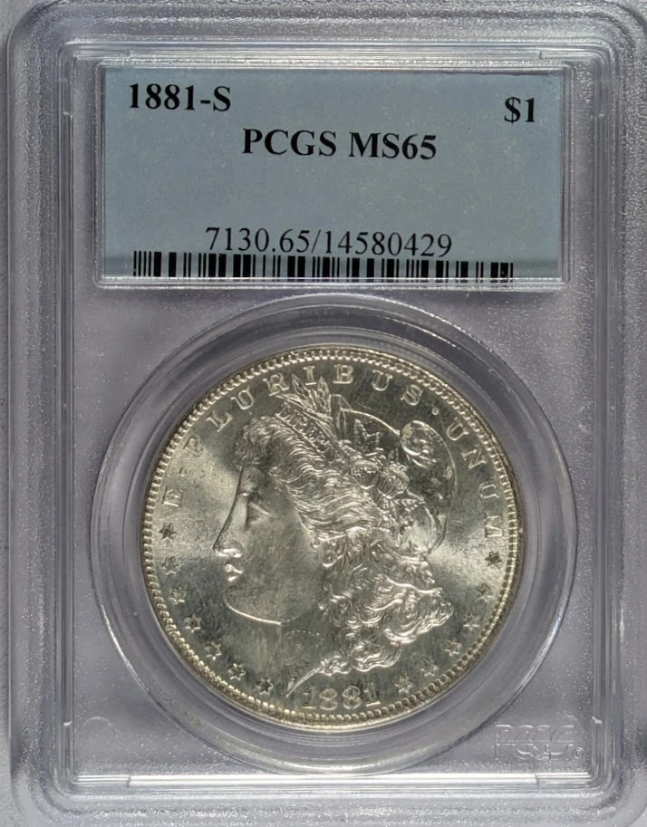 1881 S Morgan Silver Dollar PCGS MS-65
