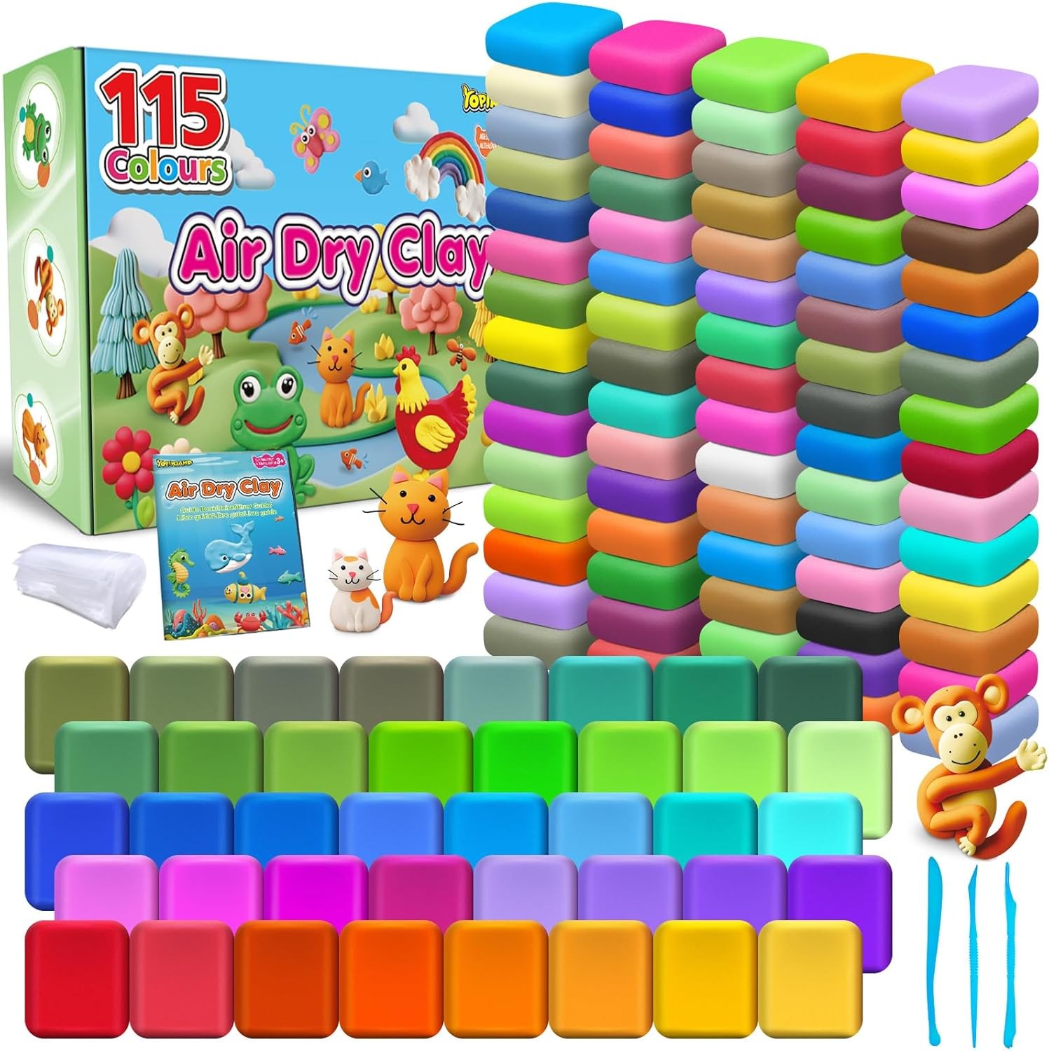 Air Dry Clay 115 Colors, Modeling for Kids, DIY Molding Magic 115 Colors