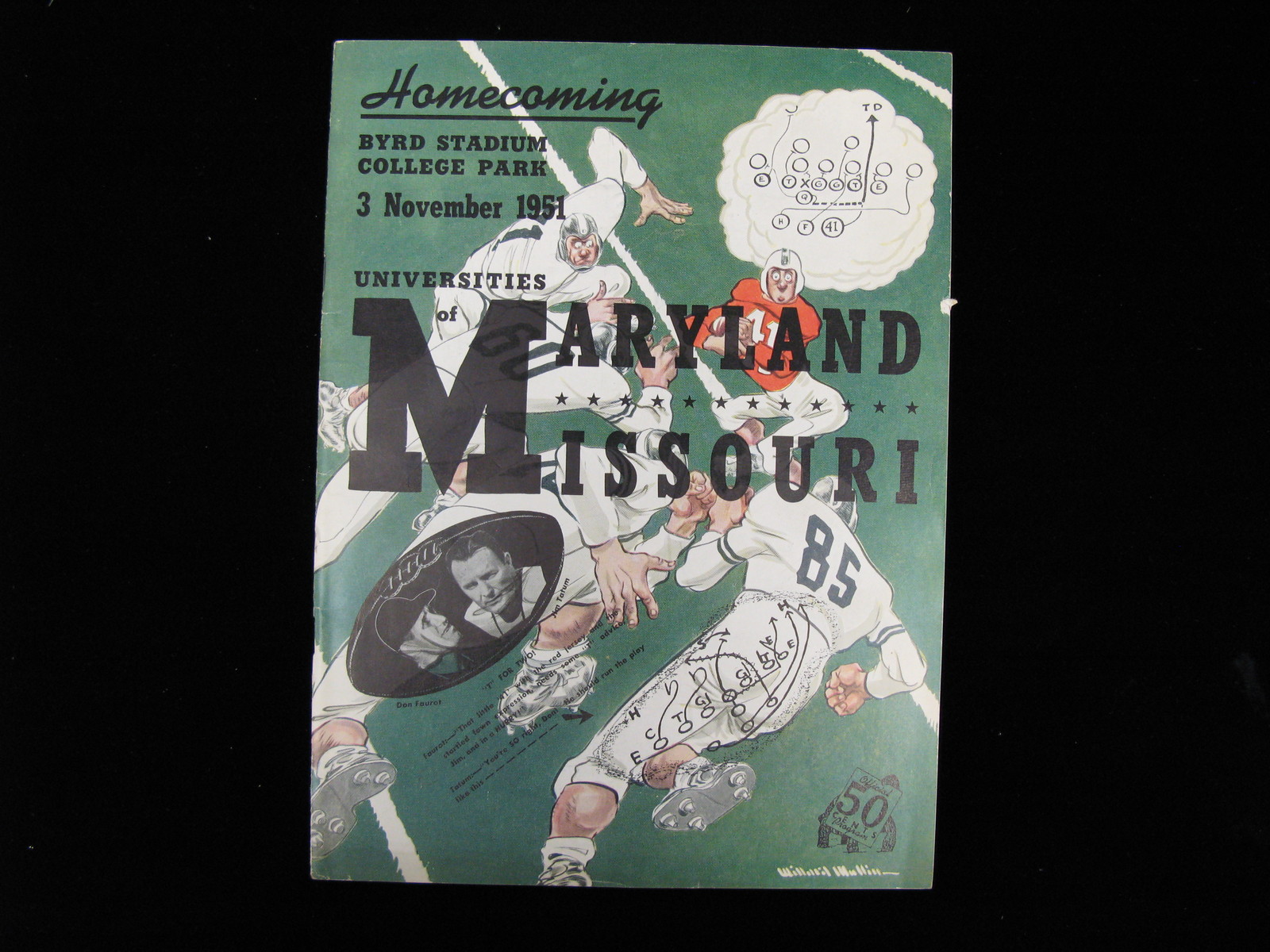 November 3, 1951 Maryland vs. Missouri College Football Program EX-MT