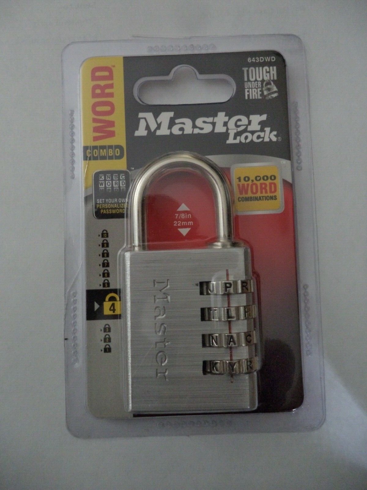 Master Lock 1-9/16in. Wide - Word Combination Padlock 643DWD FREE SHIPPING NEW