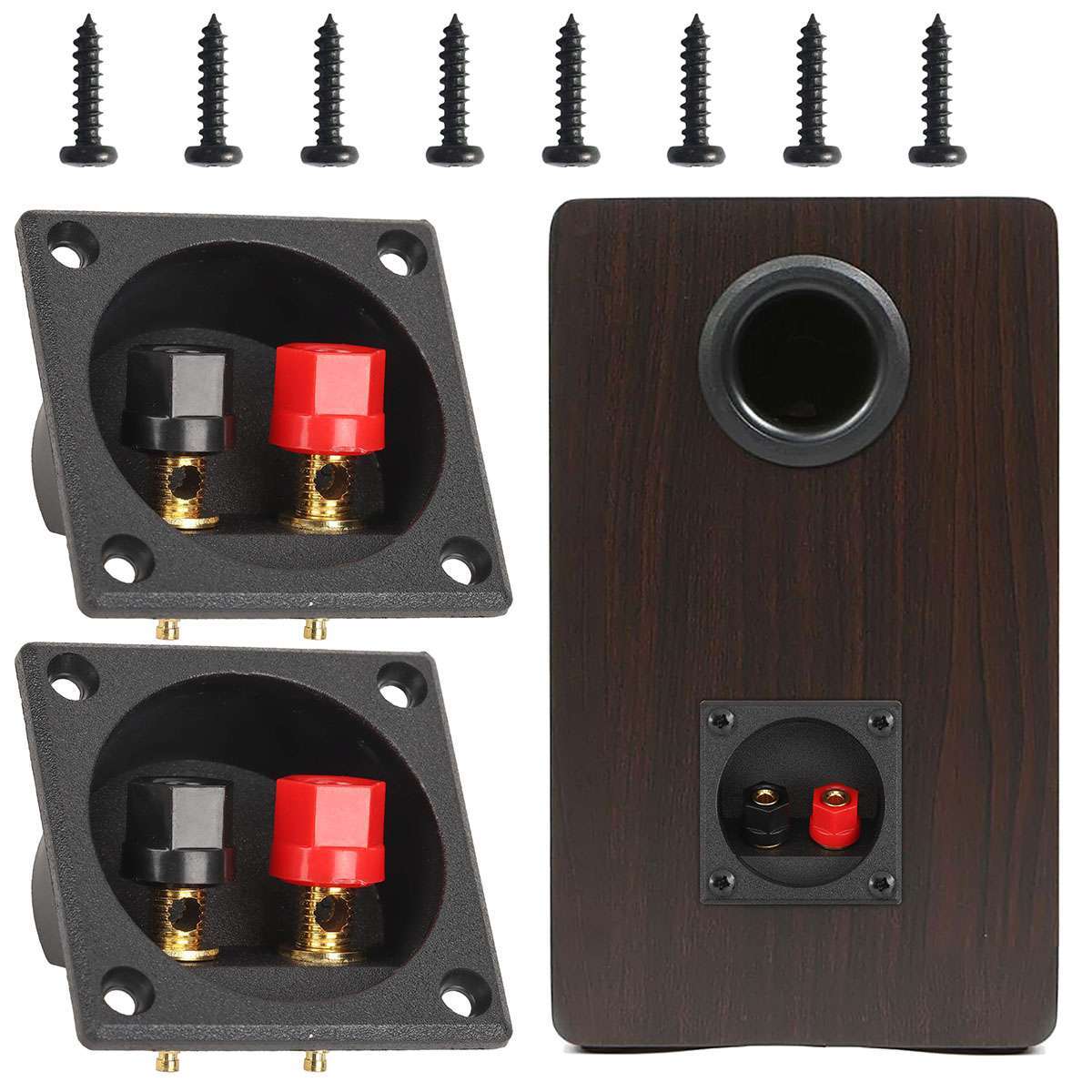 Subwoofer Square Speaker Box Sub Push Spring Terminal Clip Connector